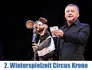 Circus Krone - die 2. Winterspielzeit 2014. "Schätze der Manege" vom 01.-28.02.2014 mit dem König der Bauchredner, lustigen Seelöwen und rechnenden Elefanten (©Foto: Martin Schmitz)